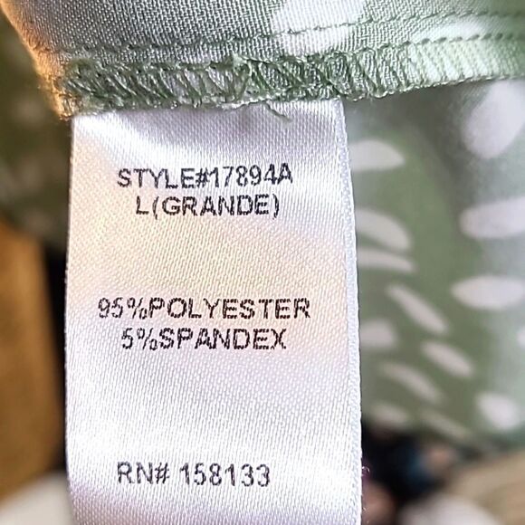 Staccato Sleeveless Green & White Speckled Mini-Dress w/Ruffled Hem, Size Large - Picture 9 of 9